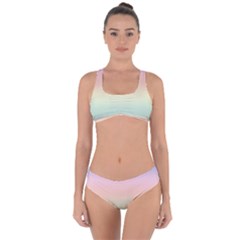Balmy Pastel Seashore Criss Cross Bikini Set