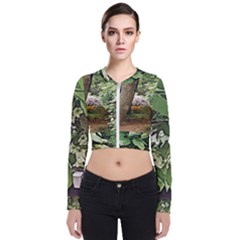 Garden Of The Phoenix  Long Sleeve Zip Up Bomber Jacket by Riverwoman