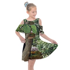 Garden Of The Phoenix  Kids  Shoulder Cutout Chiffon Dress by Riverwoman