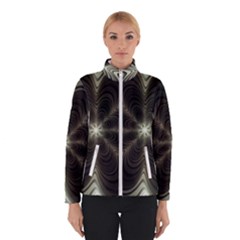 Fractal Silver Waves Texture Winter Jacket by Pakrebo