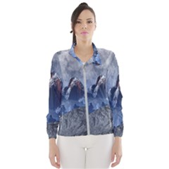 Mountains Moon Earth Space Windbreaker (women) by Pakrebo