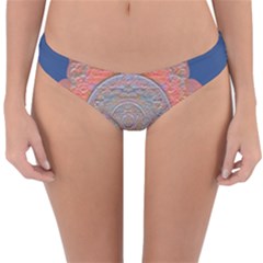 Boho Bliss Peach Metallic Mandala Reversible Hipster Bikini Bottoms by beautyskulls