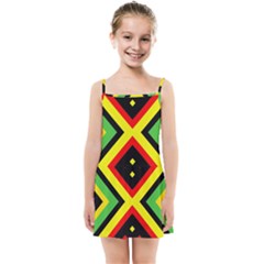 Reggae Vintage Geometric Vibrations Kids  Summer Sun Dress by beautyskulls