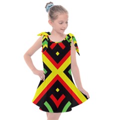 Reggae Vintage Geometric Vibrations Kids  Tie Up Tunic Dress by beautyskulls