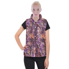 Colorful Rusty Abstract Print Women s Button Up Vest by dflcprintsclothing