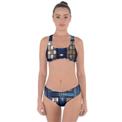 Tardis Sherlock Holmes 221b Criss Cross Bikini Set