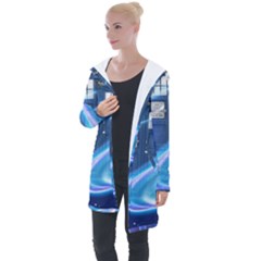 Tardis Space Longline Hooded Cardigan by Sudhe