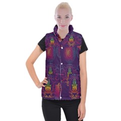 Boho Hamsa Mandala Women s Button Up Vest by lucia