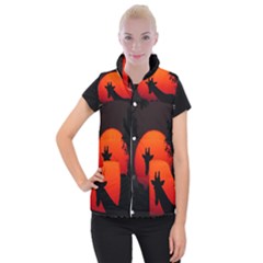 Giraffe Animal Africa Sunset Women s Button Up Vest