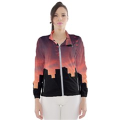 Skyline Panoramic City Architecture Windbreaker (women) by Sudhe