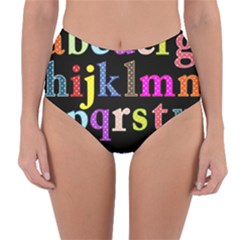 Alphabet Letters Colorful Polka Dots Letters In Lower Case Reversible High-waist Bikini Bottoms by Sudhe