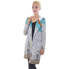 Africa Elephant Animals Animal Hooded Pocket Cardigan by Sudhe