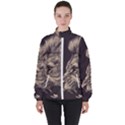 Angry Male Lion High Neck Windbreaker (Women) View1