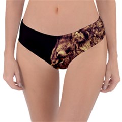 Angry Male Lion Gold Reversible Classic Bikini Bottoms by Sudhe