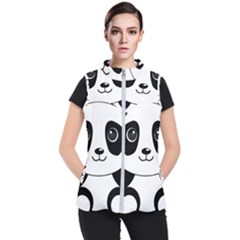 Bear Panda Bear Panda Animals Women s Puffer Vest