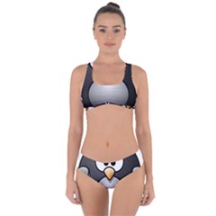 Penguin Birds Aquatic Flightless Criss Cross Bikini Set