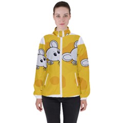 Rat Mouse Cheese Animal Mammal High Neck Windbreaker (women) by Sudhe