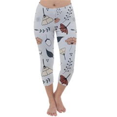 Grey Toned Pattern Capri Winter Leggings  by Sudhe