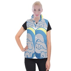 Ram Zodiac Sign Zodiac Moon Star Women s Button Up Vest