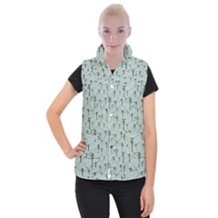 Telephone Lines Repeating Pattern Women s Button Up Vest