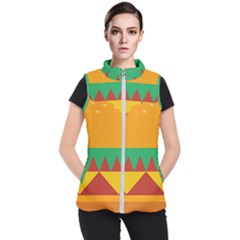 Burger Bread Food Cheese Vegetable Women s Puffer Vest