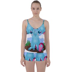 Pig Animal Love Tie Front Two Piece Tankini by Sudhe