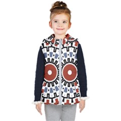 Mandala Art Ornament Pattern Kids  Hooded Puffer Vest by Sudhe