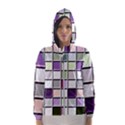 Color Tiles Abstract Mosaic Background Hooded Windbreaker (Women) View1
