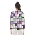 Color Tiles Abstract Mosaic Background Hooded Windbreaker (Women) View2