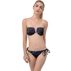 Falling Hearts  Twist Bandeau Bikini Set by LoolyElzayat