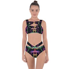 Drawing Of A Color Mandala On Black Bandaged Up Bikini Set  by Sudhe