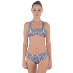 Cube Pattern Cube Seamless Repeat Criss Cross Bikini Set