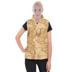 Map Discovery America Ship Train Women s Button Up Vest by Sudhe