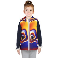 Fractal Art Paint Pattern Texture Kids  Hooded Puffer Vest