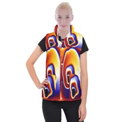 Fractal Art Paint Pattern Texture Women s Button Up Vest