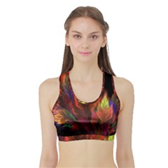 Abstract Digital Art Fractal Sports Bra With Border by Sudhe