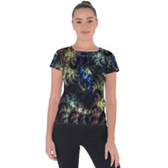 Abstract Digital Art Fractal Short Sleeve Sports Top  by Sudhe