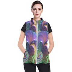 Fractal Artwork Art Swirl Vortex Women s Puffer Vest
