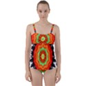 Abstract Kaleidoscope Colored Twist Front Tankini Set View1