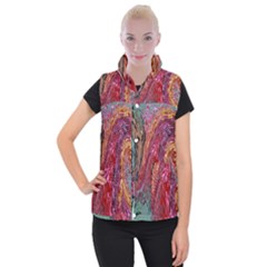 Color Rainbow Abstract Flow Merge Women s Button Up Vest by Sudhe