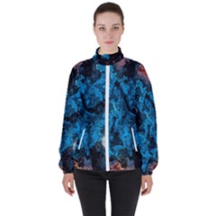 Abstract Fractal Magical High Neck Windbreaker (women) by Sudhe