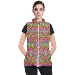 Background Psychedelic Colorful Women s Puffer Vest