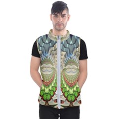 Abstract Fractal Magical Men s Puffer Vest by Sudhe
