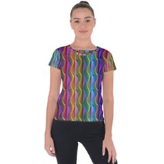 Background Wallpaper Psychedelic Short Sleeve Sports Top 