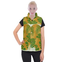 Leaf Leaves Nature Green Autumn Women s Button Up Vest