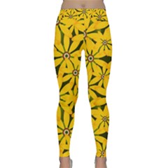 Texture Flowers Nature Background Classic Yoga Leggings by Sudhe