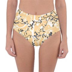 Floral Pattern Background Reversible High-waist Bikini Bottoms by Sudhe