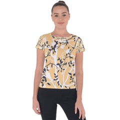 Floral Pattern Background Short Sleeve Sports Top 