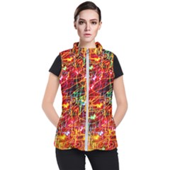 Random Colored Light Swirls Women s Puffer Vest