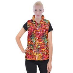 Random Colored Light Swirls Women s Button Up Vest by Sudhe